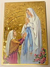 Our Lady of Lourdes &amp; Saint Bernadette Wood  Image, New from Japan, #Gftshp - $13.86