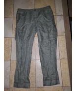 &quot;Bespoke Green Linen Drawstring Pants Custom Tailored 38x29 Made in Italy&quot; - $66.04 CAD