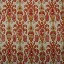 P Kaufmann Matador Cantaloupe Orange Red Ikat Multipurpose Fabric By Yard 54"W - $9.74