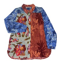 Soft Surroundings Multicolor Hermosa Tunic Button Front Long Sleeve Blou... - £43.44 GBP