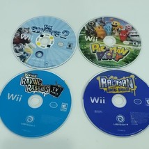 Nintendo Wii Games Lot of 4 Bundle Pac Man Party Raving Rabbids Tv Smurfs 2 - £18.15 GBP