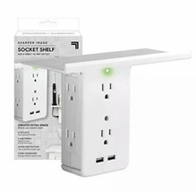 Sharper Image Socket Shelf - 6 Outlets - Surge Protection - 2 USB Ports ￼ - £18.31 GBP