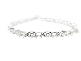 925 Silber Designer 4x6 MM Oval Semi Halterung Armband Braut Blanko - £39.23 GBP+