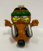 Enesco Garfield Ice Skating Fell On His Back 3&quot; Ceramic Figurine 1981 - £7.62 GBP