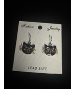 Black cat hook dangle earrings  - €8,76 EUR