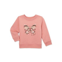 Garanimals Baby Girl Long Sleeve Graphic Fleece Sweatshirt, Size 12 M Pink - £7.90 GBP