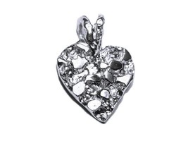 Nugget Shaped Heart Pendant Charm .925 Sterling Silver - £32.26 GBP