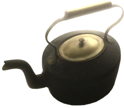 Antique Hill Top Co. Cast Iron &amp; Brass Tea Kettle Teapot No. 3, 3 Quart - £176.52 GBP