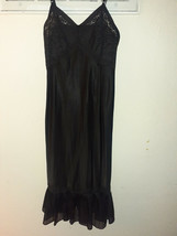Vintage Charmode Black Satin Slip Size 34 Barbizon Lady Lynne Wonder Maid - $19.99