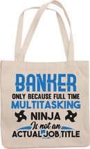 Make Your Mark Design Funny Multitasking Ninja Banker Reusable Tote Bag for Men  - £17.09 GBP