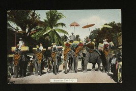 Early Postcard Elephant Festival Burmese Burma Rangoon ABM Boys School Maulmain - £14.24 GBP