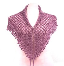 Crochet, medium dark lilac shawl L - 2 - $60.00