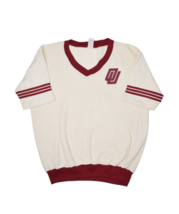 Vintage University of Oklahoma Sweater Size L Short Sleeve V Neck 80s OU... - £35.45 GBP