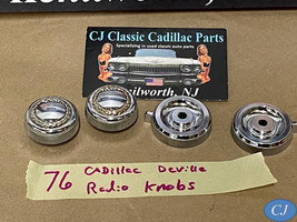 Oem 76 Cadillac Deville Dash Radio Knobs w/GOLD Wreath Bezels Escutcheons - £39.55 GBP