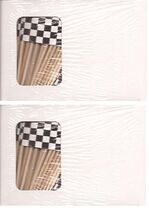 2 Boxes Mini Black and White Toothpick Flags Total, 200 Small Mini Check... - $9.95