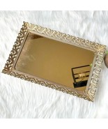 Vintage Ornate Gold Gilt Filigree Easel Vanity Mirror Tray Hollywood Reg... - $512.80 MXN