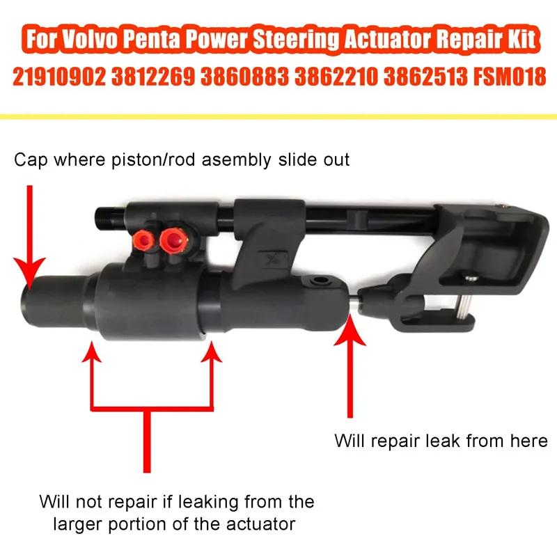 Power Steering Actuator Repair Kit - Volvo Penta 3812269 21910902 FSM018 38608 - £46.69 GBP