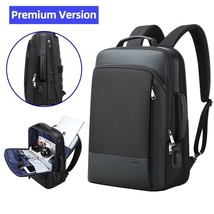 Backpack Men Enlarge Anti Theft Business Bagpack for 15.6 Inch Laptop Black Back - £133.12 GBP