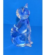 Paperweight-Figurine/Trinket/Art Blue Glass Cat Figurine 5&quot; Tall - €21,45 EUR