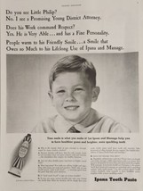 1942 Print Ad Ipana Tooth Paste Happy Boy with White Teeth Has Big Smile - £16.98 GBP