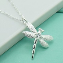 Fashion New 925 Sterling Silver Insect Dragonfly Pendant Necklace For Women Jewe - £9.21 GBP