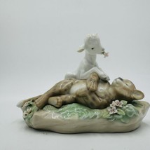 Lladró Spain Porcelain The Leopard Shall Lie Down with the Kid #6926 Lladro - £188.37 GBP