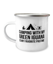 Green Iguana Camping Mug, Funny Green Iguana Camper Mug, Stainless Steel  - £14.39 GBP