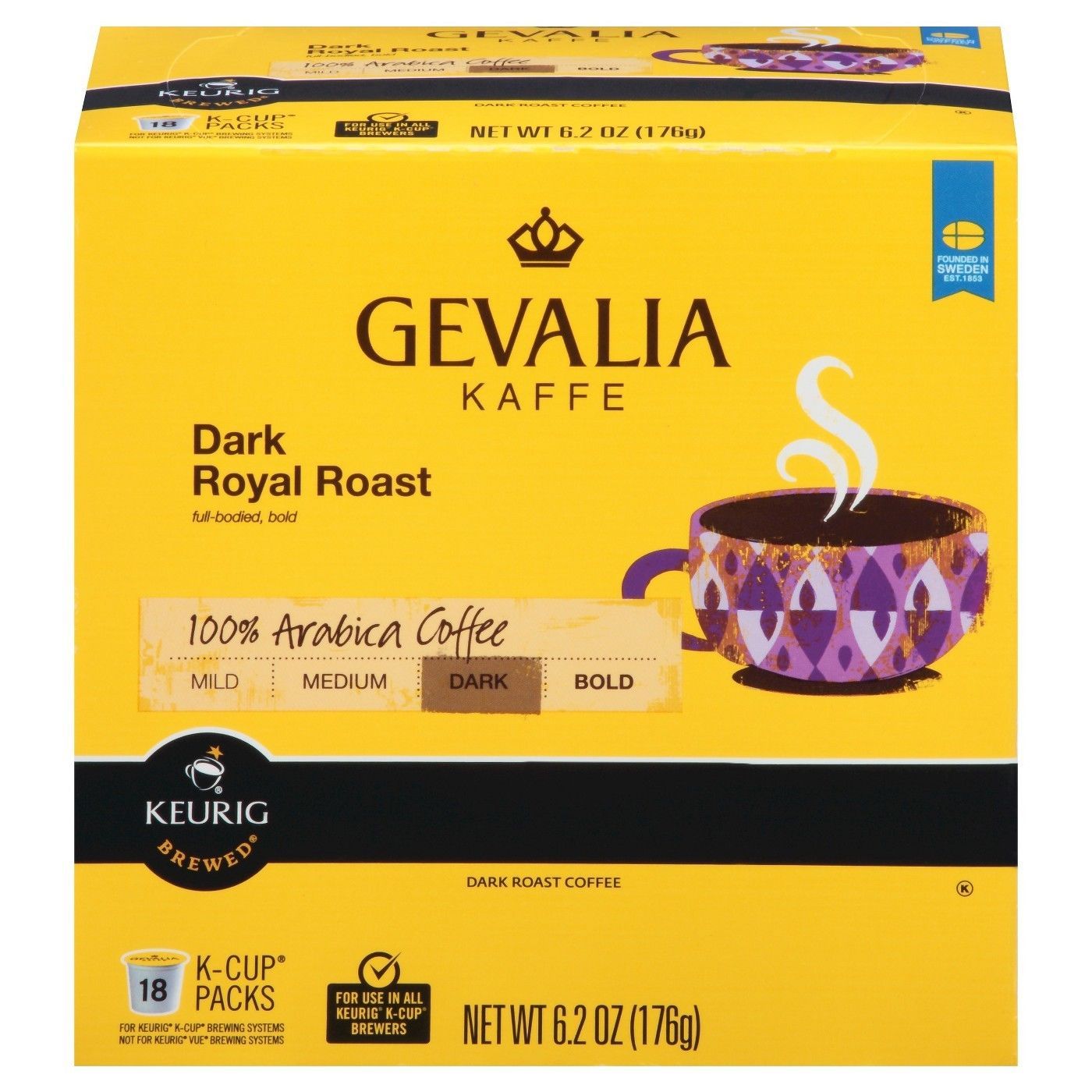 Gevalia Kaffe Dark Royal Roast Coffee 18 to 144 Keurig K cup Pods Pick A... - $19.89+