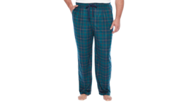 Foundry Men&#39;s Big &amp; Tall Sleep Lounge Pants 4XLT Green Blue Plaid Microfleece  - £18.39 GBP