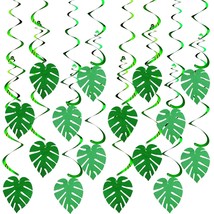 32 Pcs Hawaiian Luau Party Palm Leaves Swirl Decorations Hanging Ceiling Green D - £19.17 GBP