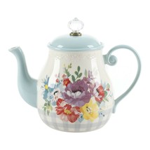Pioneer Woman Sweet Romance Blossom Teapot Ceramic 1.48-Qt Vintage Style Tea Pot - £20.78 GBP