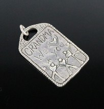 Vintage .925 Sterling Silver Signed PB Grandma We Love You Necklace Pendant 5.6g - $14.46