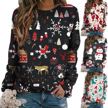 Merry Christmas New Fashion Funny 3D Printed Women T Shirt Casual Long Sleeve O- - £56.34 GBP