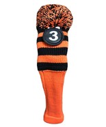 New Tour Golf Club Pom Pom Knit Hybrid Head Cover (Black/Orange) Classic... - €14,20 EUR