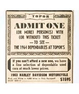 1963 Topor&#39;s Dodge Dealership Chicopee Advertisement Harley Davidson Mas... - $28.01 CAD