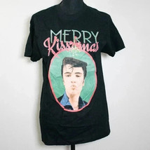 NWT Elvis Presley Women Black Christmas Merry Christmas Short Sleeve T-S... - $9.99