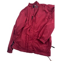 Vintage Nike Men Coat Jacket Full Zip 100% Nylon Maron Red XL - £15.55 GBP