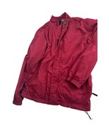 Vintage Nike Men Coat Jacket Full Zip 100% Nylon Maron Red XL - £15.53 GBP