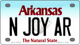 N Joy AR Arkansas Novelty Mini Metal License Plate Tag - £11.97 GBP