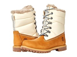 Timberland Premium Leather Puffer Warm Lined Wheat Nubuck Boot Women 6.5 - £72.41 GBP