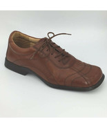 STANLEY BLACKER Mens Size 7.5M Shoes Cap Toe Lace Up Brown Leather Italy... - £17.12 GBP