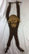 Vtg 1970s Macrame Monkey Wall Hanging 44” Long Mid Century Retro Decor - £31.25 GBP