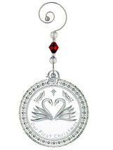 Waterford 2011 Our First Christmas Swans Heart Crystal Ornament 154325 New - $24.90