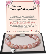 Gifts for Daughter Beaded Bracelets for Women Teen Girl Gifts Adjustable Charm L - £21.55 GBP