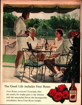 1961 FOUR ROSES WHISKEY Print Ad &quot;The good life includes Four Roses&quot; Ten... - $24.11