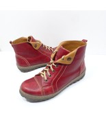 V-Italia Kiki Red Leather Lace-up Water Resistant Boots Women’s EU 40 US 9 - $53.99