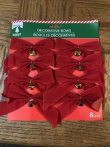 Christmas House Christmas Bow Red With Bells - $13.74