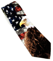 Eagles Wings Mens Neck Tie Flag Eagle Patriotic Americana Silk - £11.81 GBP