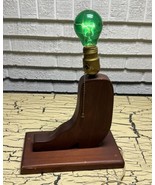 Vintage Cowboy Boot Wood Table Lamp Western Rustic Home Decor rare - $24.18