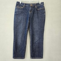 Ann Taylor Loft Jeans Womens Size 6 Blue Stretch Preppy Curvy Crop Classic Denim - $15.30